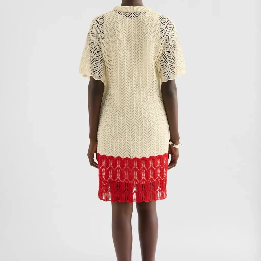 Cotton Pointelle Mini Dress