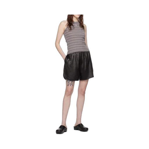 Monogram-Embroidered Striped Organic Cotton Tank Top