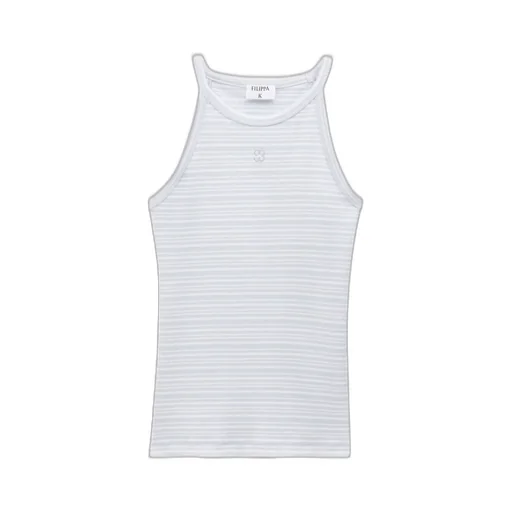 Monogram-Embroidered Striped Organic Cotton Tank Top