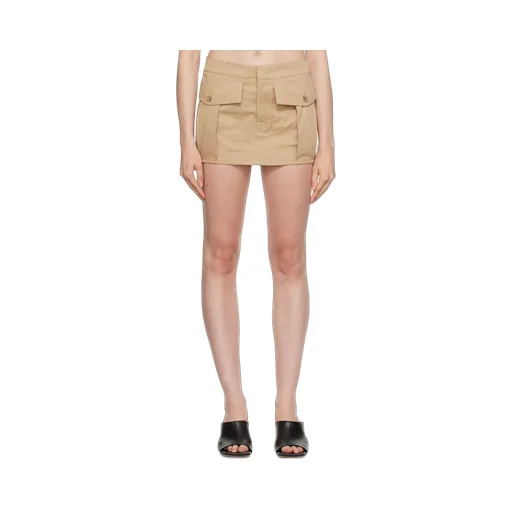Tan Cargo Miniskirt