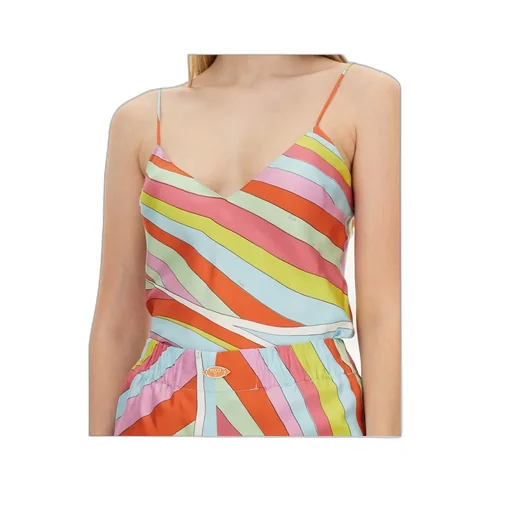Iride-Print Silk Camisole Top