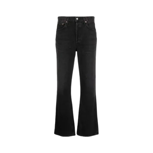 Mid-Rise Straight-Leg Denim Trousers