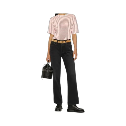 Mid-Rise Straight-Leg Denim Trousers