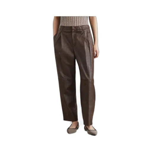 Straight-Leg Leather Trousers