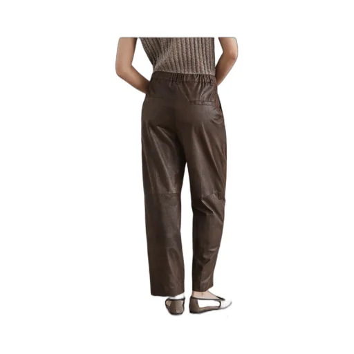 Straight-Leg Leather Trousers