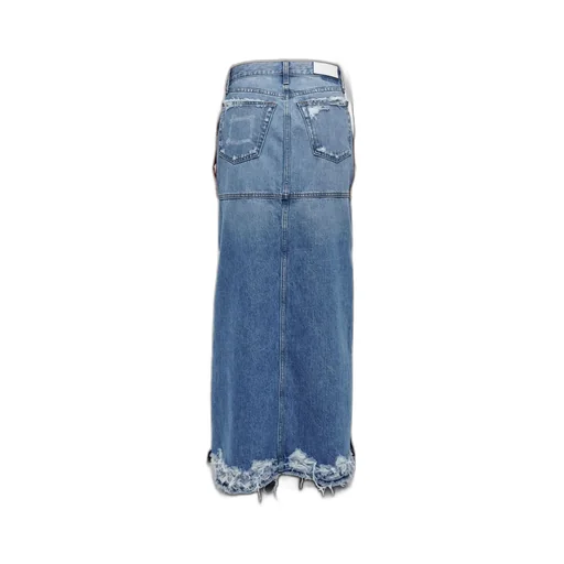 Split Mid-Rise Denim Skirt