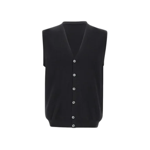 Virgin Wool Sleeveless Cardigan