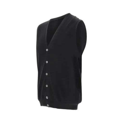 Virgin Wool Sleeveless Cardigan