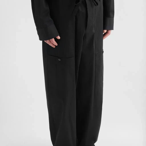 Cotton Poplin Cargo Trousers
