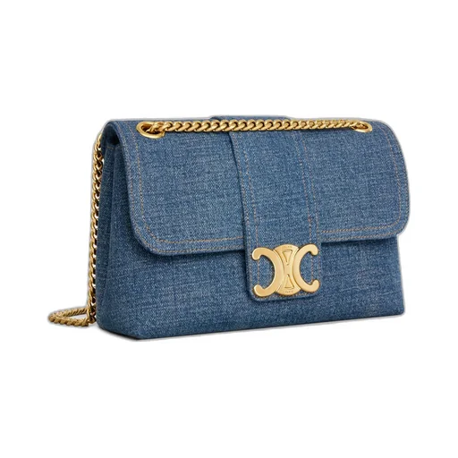 Medium Celine Victoire Bag In Denim
