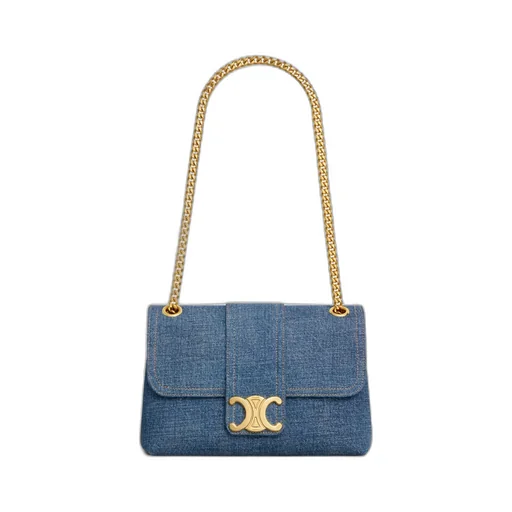 Medium Celine Victoire Bag In Denim