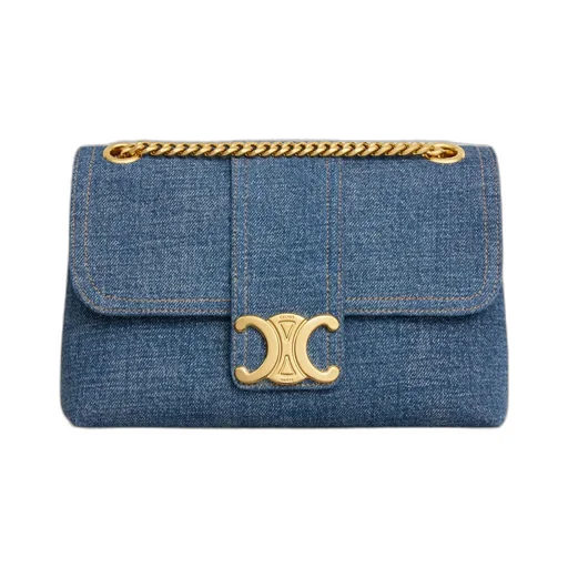 Medium Celine Victoire Bag In Denim