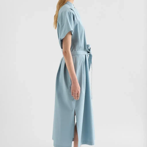 Cotton Poplin Belted Dress