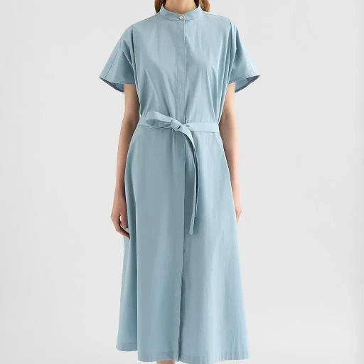 Cotton Poplin Belted Dress