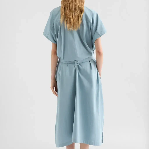 Cotton Poplin Belted Dress