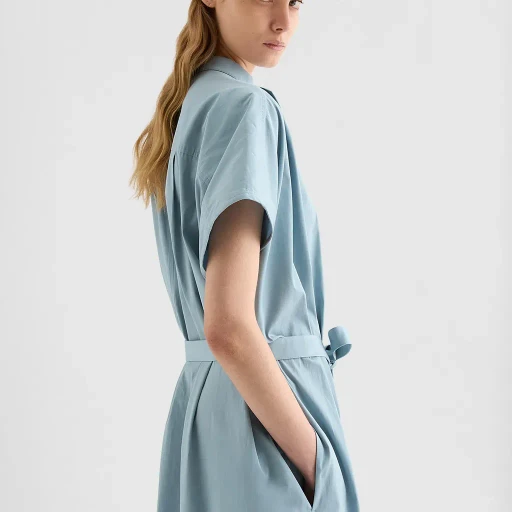 Cotton Poplin Belted Dress
