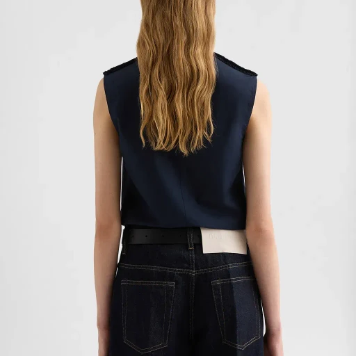 Cotton Poplin Ruffle Top