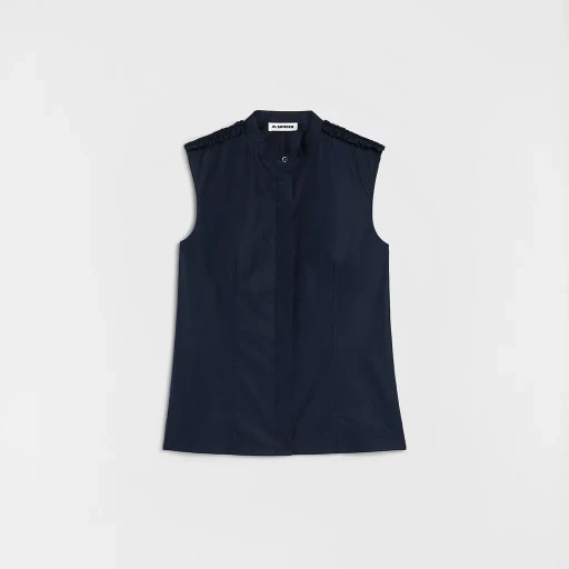 Cotton Poplin Ruffle Top