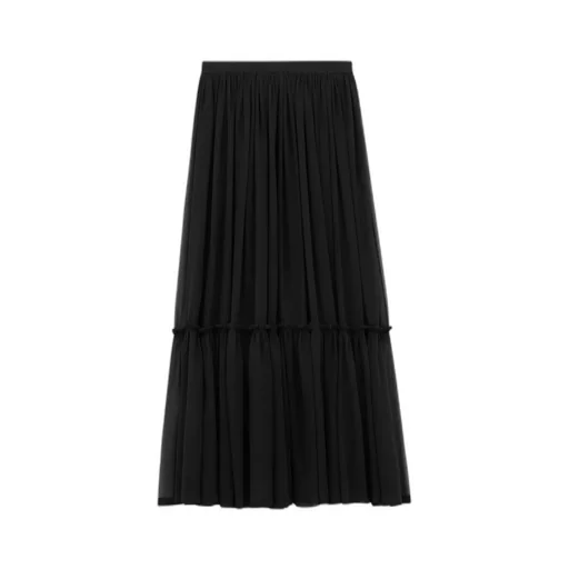Saint Laurent Ruffled High Waist Long Skirt