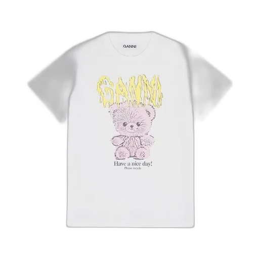 Ganni Logo Printed Crewneck T-Shirt