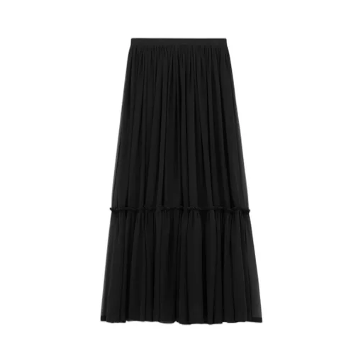 Saint Laurent Ruffled High Waist Long Skirt