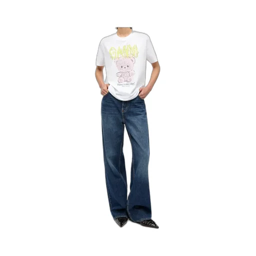 Ganni Logo Printed Crewneck T-Shirt