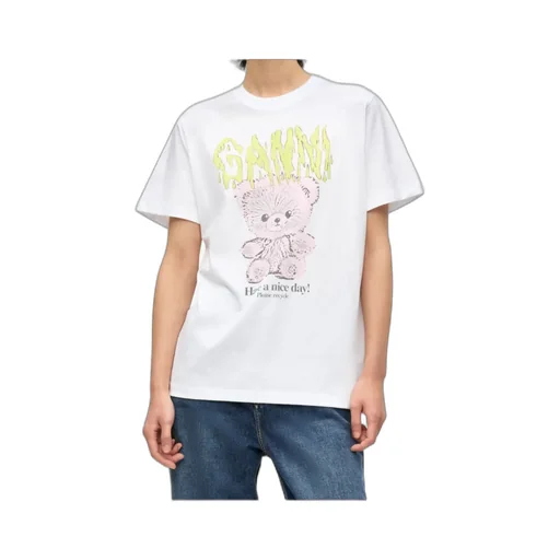 Ganni Logo Printed Crewneck T-Shirt