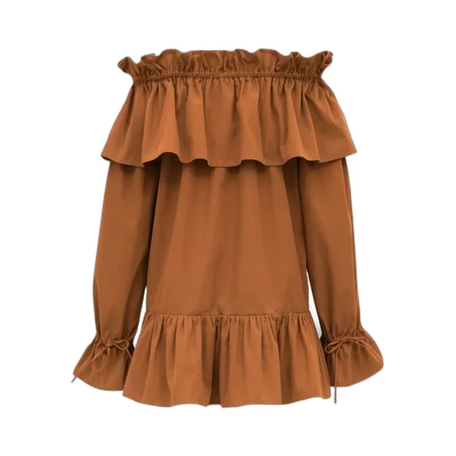 Saint Laurent Ruffled Off-Shoulder Dress