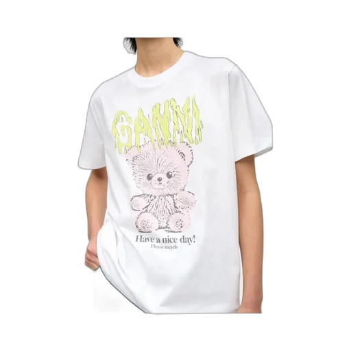 Ganni Logo Printed Crewneck T-Shirt