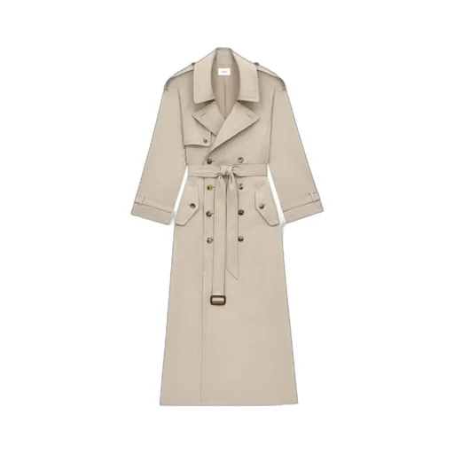 Saint Laurent Trench Double-Breasted Belted Coat