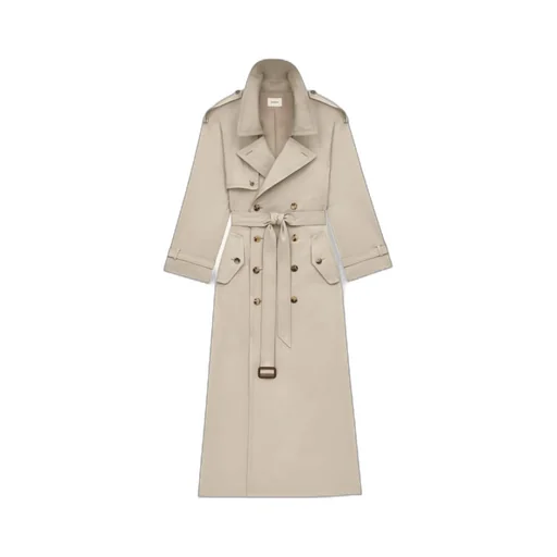 Saint Laurent Trench Double-Breasted Belted Coat