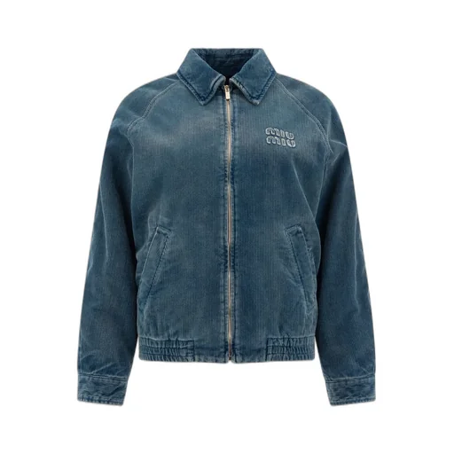 Miu Miu Logo-Detailed Zipped Jacket