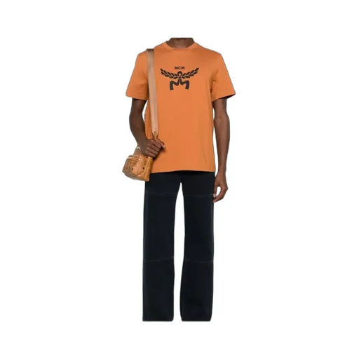 Mcm Logo Printed Crewneck T-Shirt