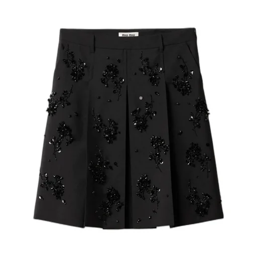 Embroidered Kid Mohair Skirt