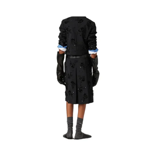 Embroidered Kid Mohair Skirt