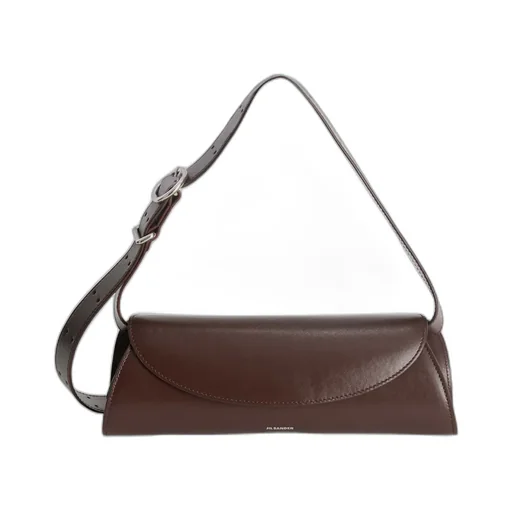Jil Sander Cannolo Logo Stamped Small Shoulder Bag