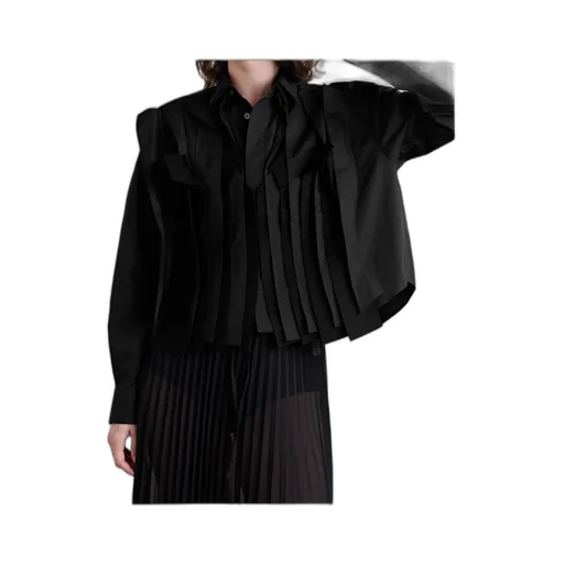 Pleated Long-Sleeved Shirt