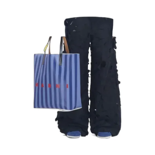 Marni Tribeca Striped Shopping Bag