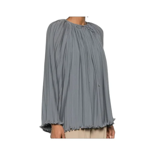 Lanvin V-Neck Pleated Blouse