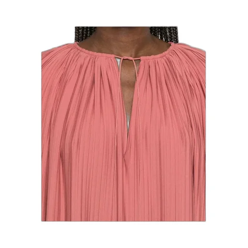 Lanvin Drawstring Neck Ruffled Trim Dress