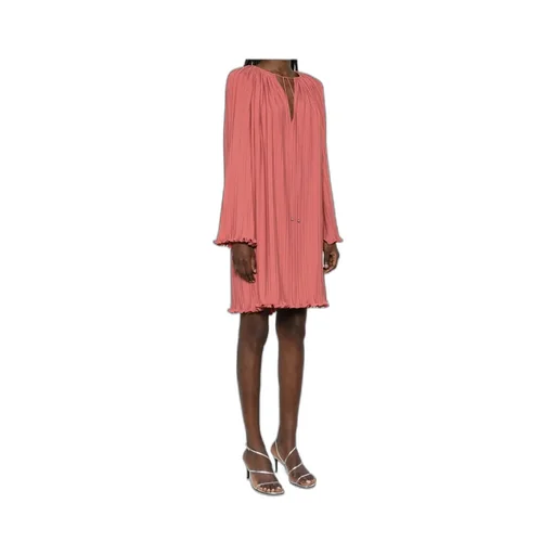 Lanvin Drawstring Neck Ruffled Trim Dress