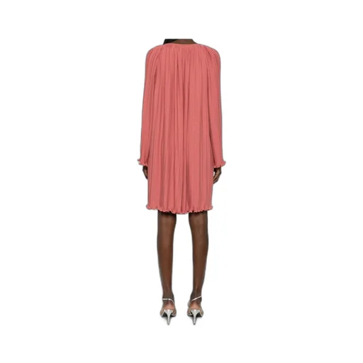 Lanvin Drawstring Neck Ruffled Trim Dress