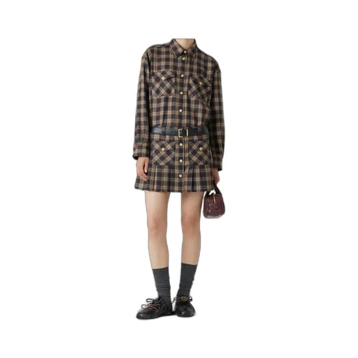 Miu Miu Tartan Button-Up Shirt