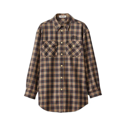 Miu Miu Tartan Button-Up Shirt