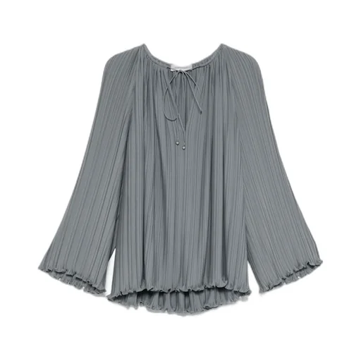 Lanvin V-Neck Pleated Blouse