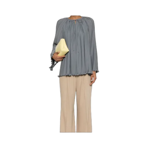 Lanvin V-Neck Pleated Blouse