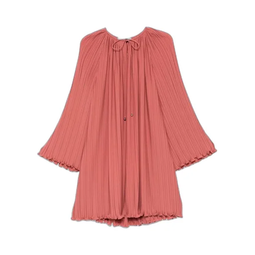 Lanvin Drawstring Neck Ruffled Trim Dress