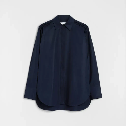 Cotton Poplin Ruffle Shirt