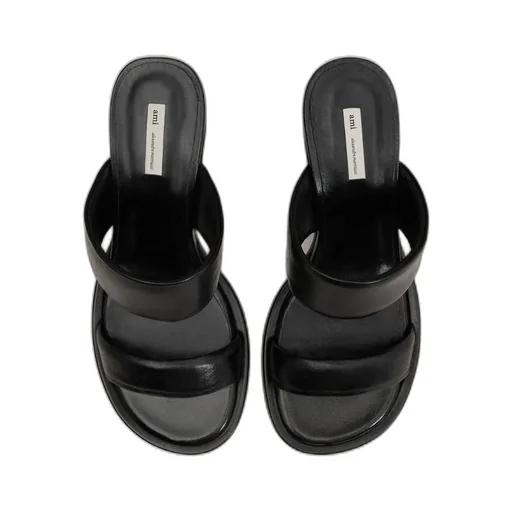Ami Paris Double-Strap Slip-On Sandals