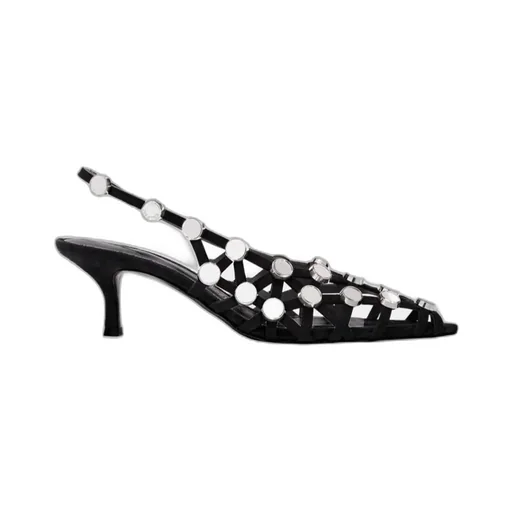 The Attico Grid Slingback Pumps